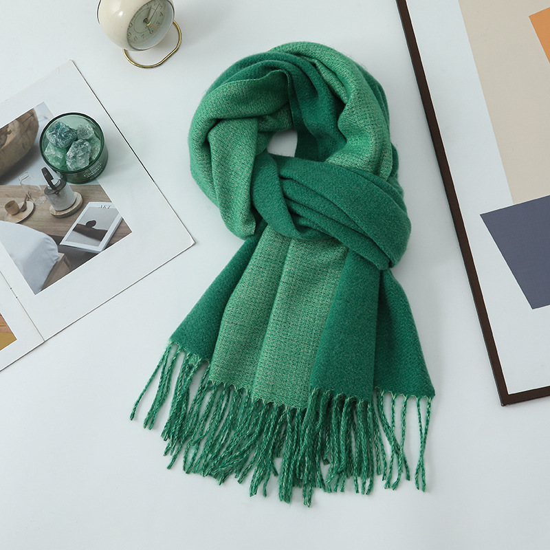 K1689 Factory direct sales Korean style double-sided scarf shawl autumn and winter women's high-quality wool and cashmere fabric spot wholesale