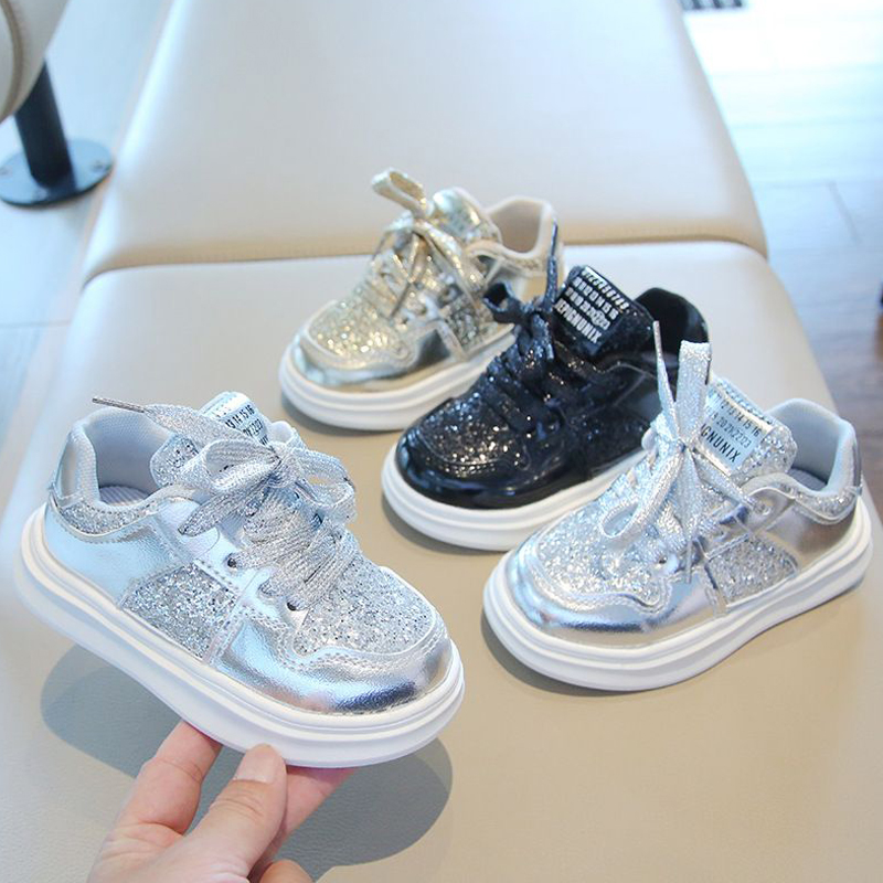 Chaussures pour enfants pour garçons filles sport baskets diamants paillettes sportives chaussures de course de course walkfashe enfants plate ba