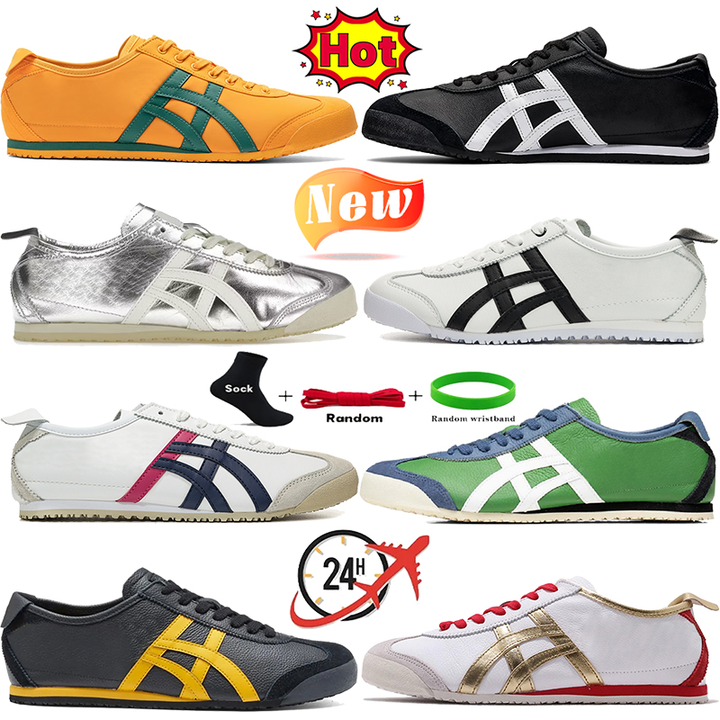 2025 Hot Designer Tiger Running Shoes Men Women Mexico 66 Classic Sneakers Citrus Edible Moss Silver White Black Yellow Spinach Green Mens Womens Ou