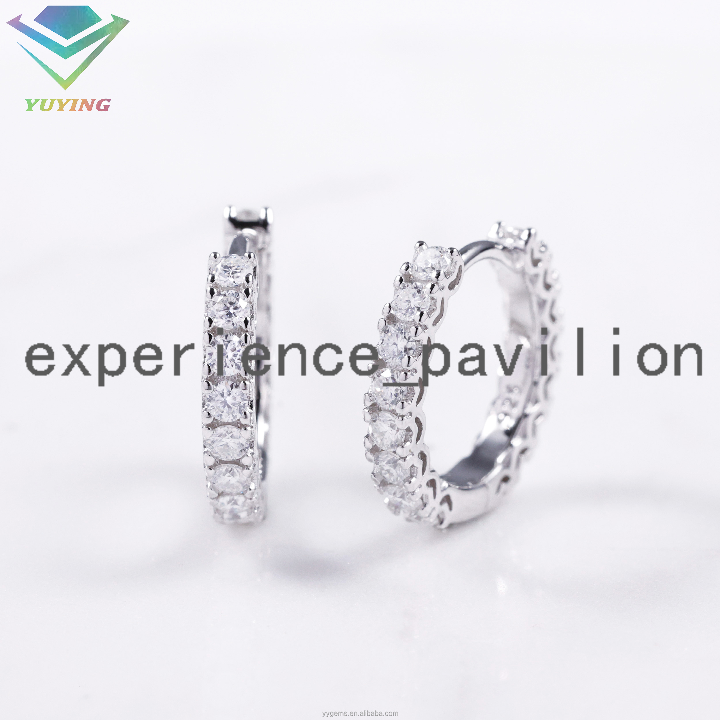 Fashion S925 Pave Setting Moissanite Earrings Wholesale Price Iced Out Diamond VVS Moissanite Hoop Earrings