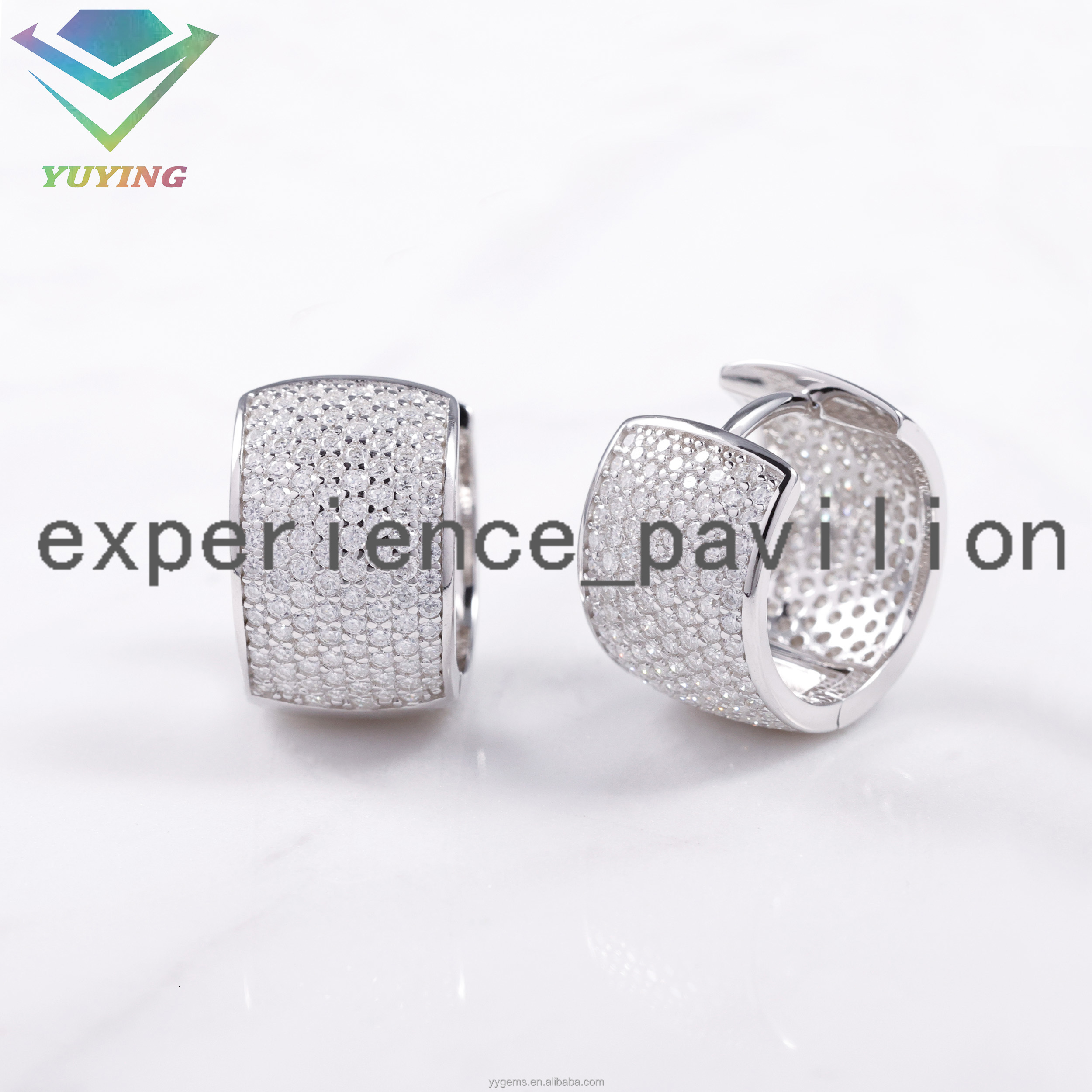 Wholesale iced out Diamond Earrings Fine Jewelry 925 Sterling Silver Man Women Earrings VVS Moissanite Hoop Earrings
