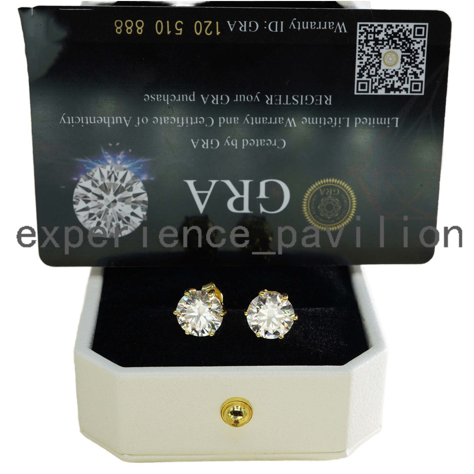 Luxury 925 Silver Hip Hop Fine Jewelry Mens Womens Round Ear Studs Moissanite Diamond Earrings Screw Back Stackable Design