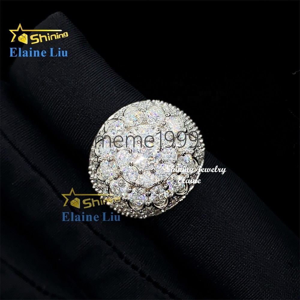 Prix de gros Hip Hop Luxury 925 STERLING SILPS MISSANITES MISSANITES OU VVS MOSSANITE Iced Out Rings