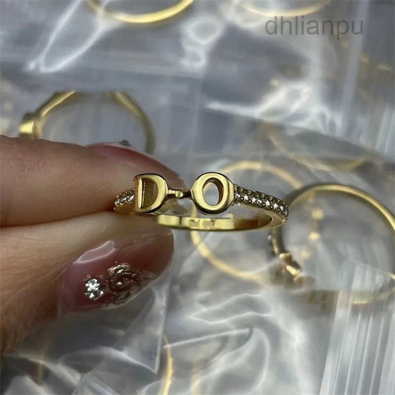 Women Ring Letter Diamond designer rings Luxury gift high quality 18K Gold rings Stainless rings for wedding party titanium ring #321