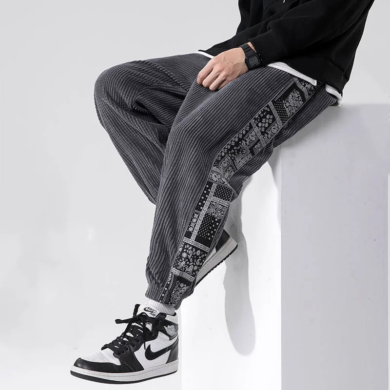 Patchwork imprimé de fleurs de cajou surdimensi lame Pantalon décontracté y2k high street swirtur roompants mascu vêtements 250820