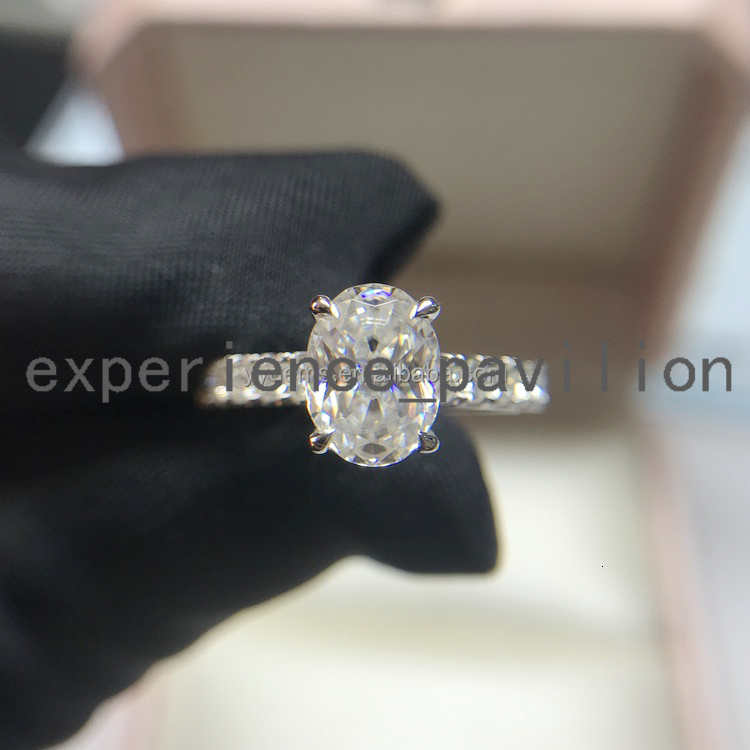 Luxury Gold Engagement Rings 2ct 7x9mm Oval Shape Moissanite Diamond Loose Stone 14k White Gold Weeding Ring