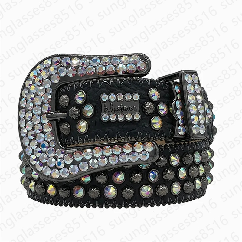Belts for men designer B.B belt mens Belt width 3.8cm Shining Diamond Punk Hip Hop designer Belt Retro Shining Belt Pants with Jeans Belt