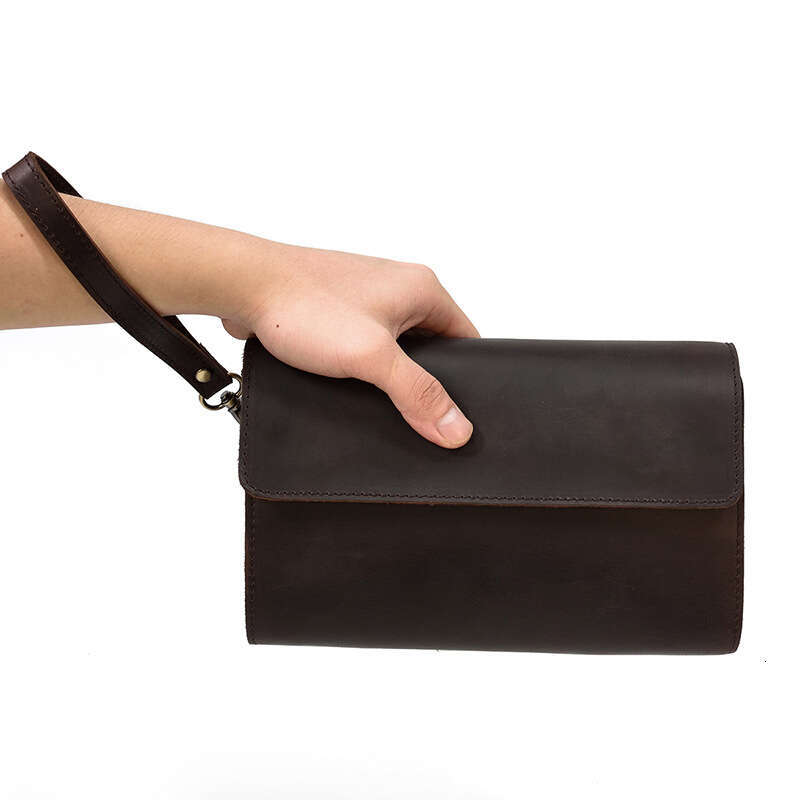 Fashion Men's Handbag Crazy Horse Phone Clutch Genuine Leather Casual Wallet for Men