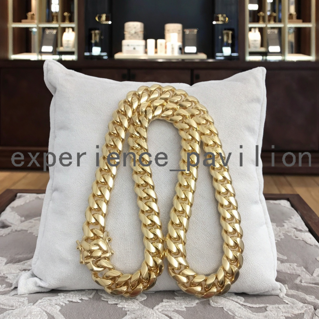 10mm 12mm 14mm Thick Gold Cuban Link Chain Necklace Bold Hip-Hop Jewelry for Men