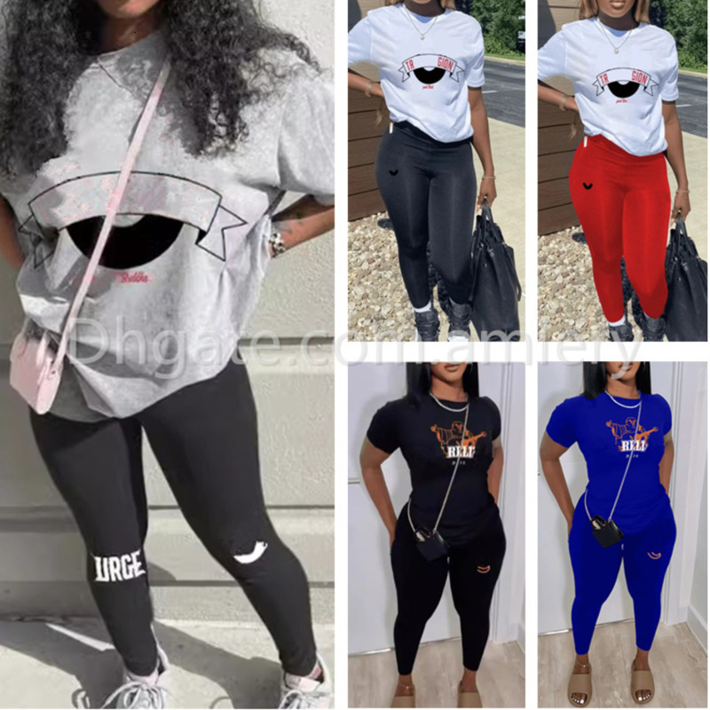 2025 Summer et automne designer pour femmes survêtements deux pièces à manches courtes imprimées et shorts tenues