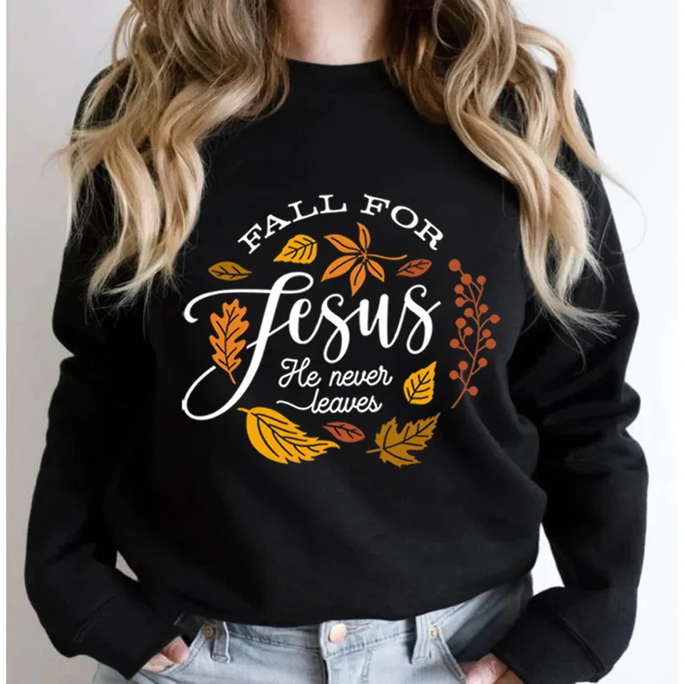 Unisexe Love Jésus ne quitte jamais le pull-shirt vintage Sweat-shirt chrétien esthétique Bible Verse t Fall 250818
