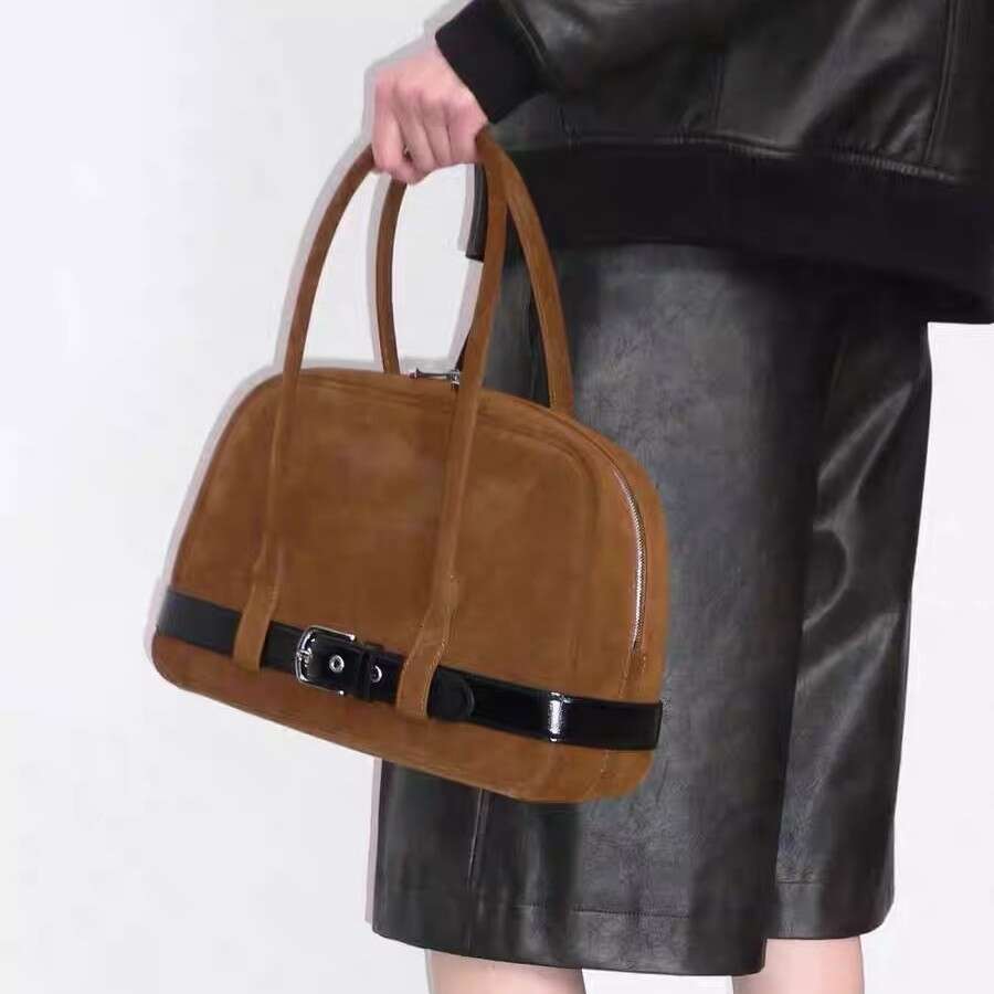 Designer Bag Tote Shoulder Bag Autumn Winter New Trendy Fashion Versatile Dark Belt Suede Design Bowling Handbag Crossbody