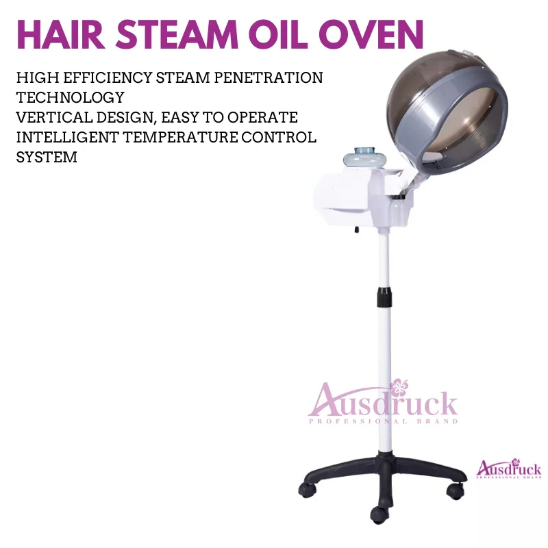Machine de traitement de l'huile de coiffure de cheveux Vertical Hot Care Professional Salon Hair Steamer Intelligent Temperature Control Spa Spa