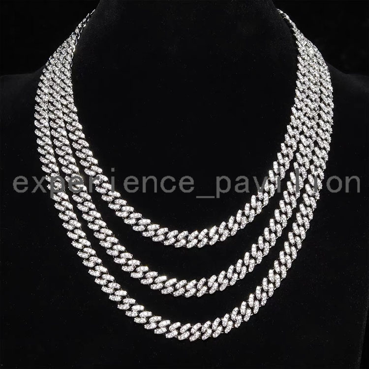 Moissanite Cuban Chain Single Row 6mm S925 Silver Chain for Men VVS Moissanite Diamond Cuban Link Chain Hip Hop Necklace