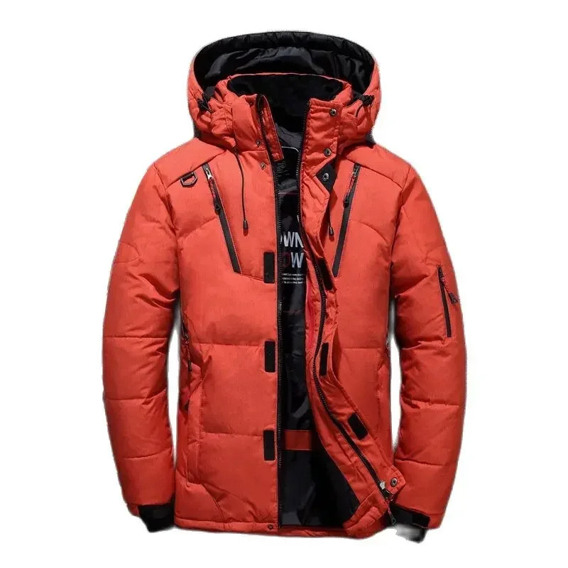 Men White Duck Down Parkas -20 Degree Winter Jacket Mens Thick Warm Snow Parkas Overcoat Windbreaker Hooded Parkas Coat Hombre250813