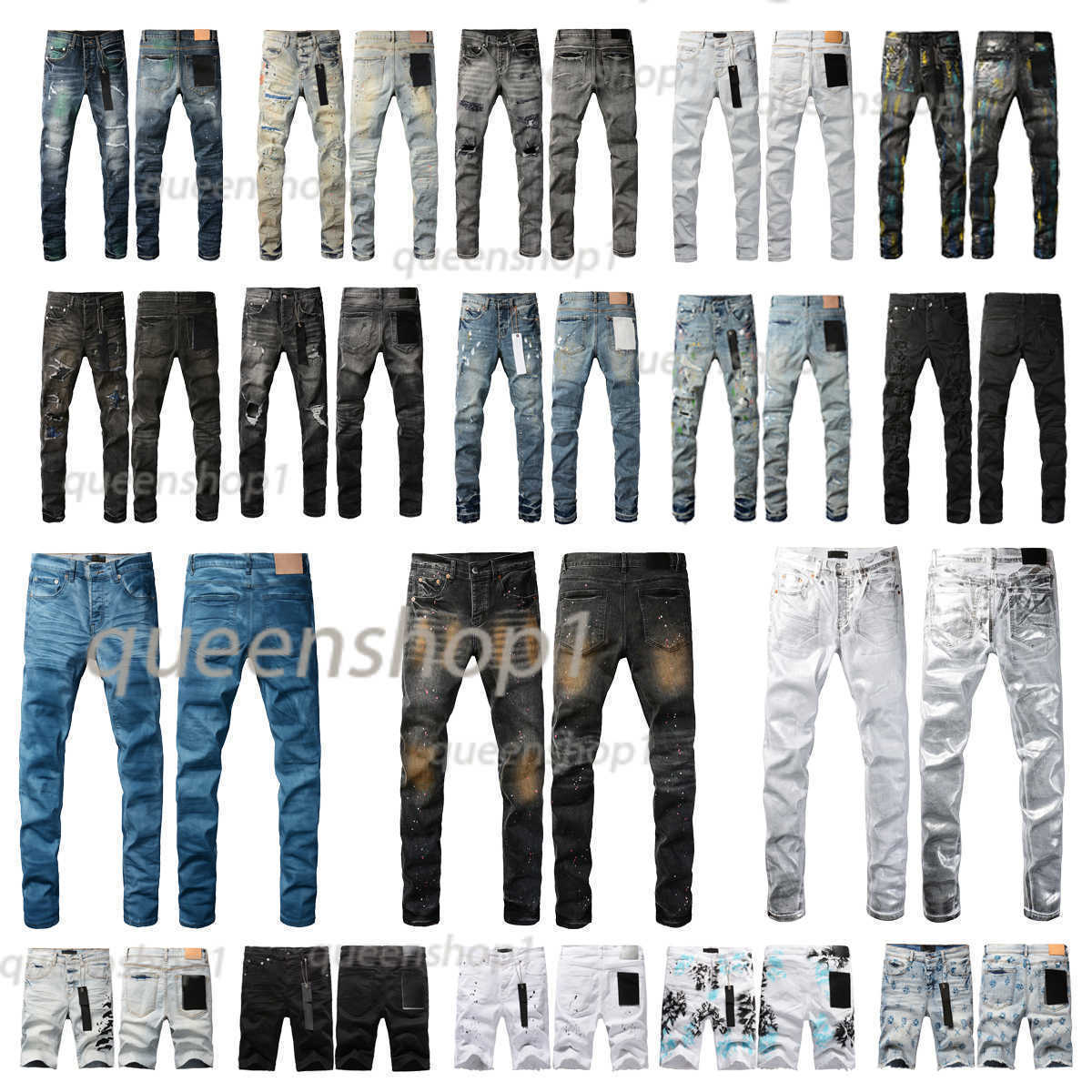 Men's Jeans 2024 designer jeans shorts men jeans designer mens slim fit ripped patch denim cargo jeans shorts vintage ripped graffiti high qual