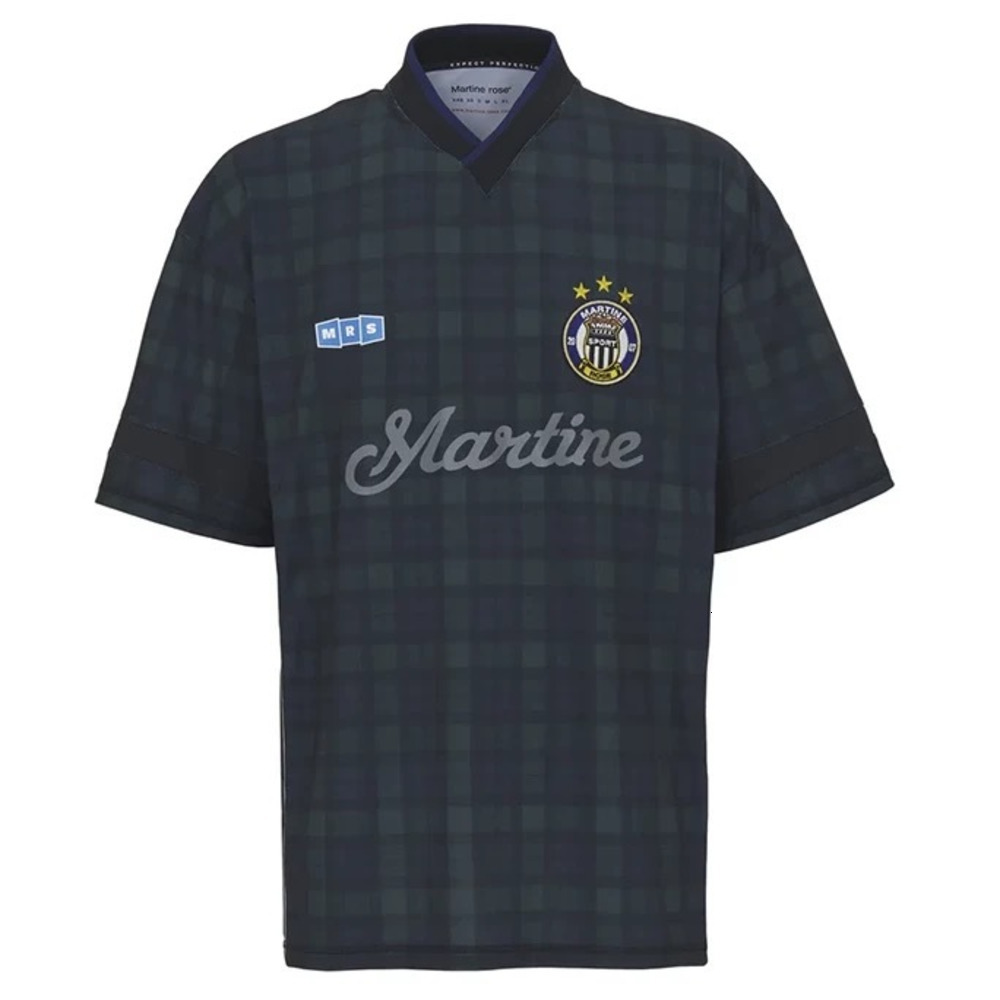 T-shirts masculins Martine Rose 25SS Bloc de couleur noir et vert jersey football t-shirt à manches courtes unisexe