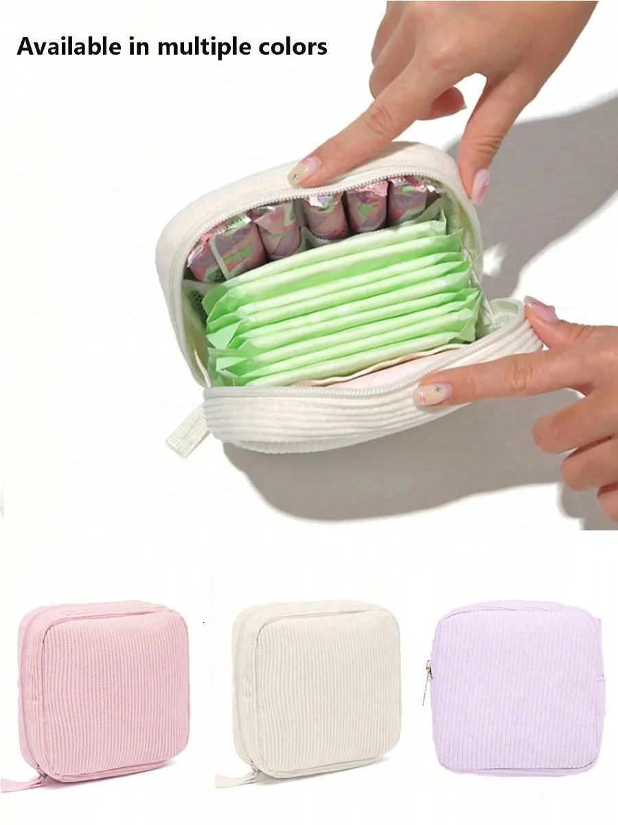 Sac de rangement portable de serviette grande capacité Style Simple Style Sanitary Sanitary Panty Liners and Tampons Problème pour les filles 250
