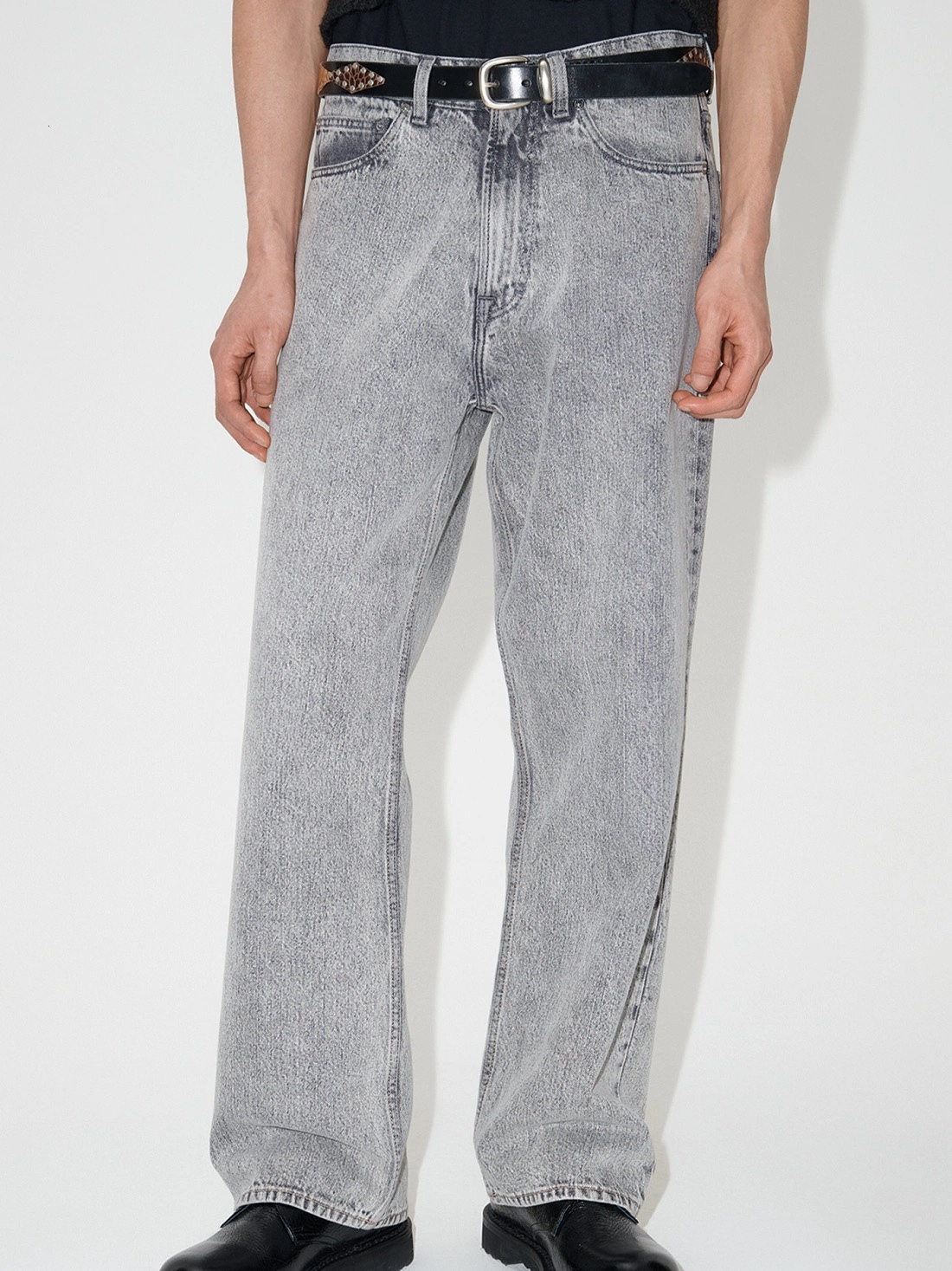 Men's Jeans Our Legacy Light Color Slub Third Cut Distressed Loose Casual Straight Jeans Cleanfit