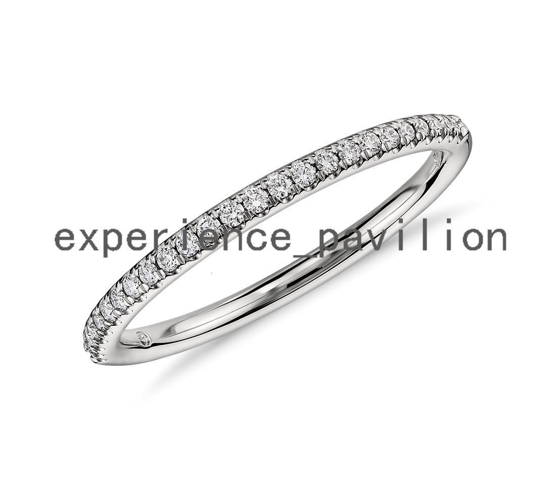 Custom 14K Gold Melee Size Moissanite Diamond Engagement Eternity Ring