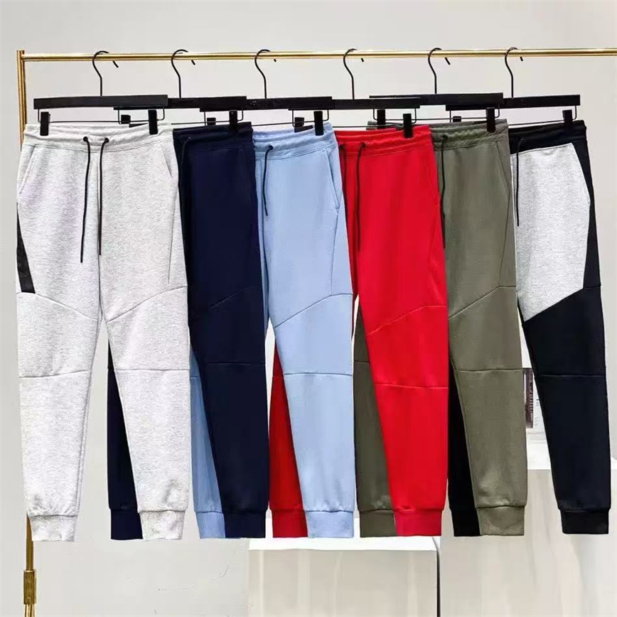 Designer Men's North American High Street Pure Cotton Check Cotton Sweatpants Drawstring Outdoor Trousers with Pockets Size M-2XL