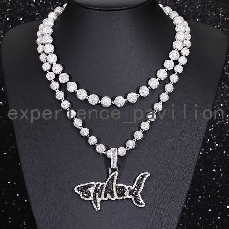 White D Color Moissanite Chain Bracelet S925 Sterling Silver 8mm 10mm Tennis Ball Chain Necklace for Jewelry Gift