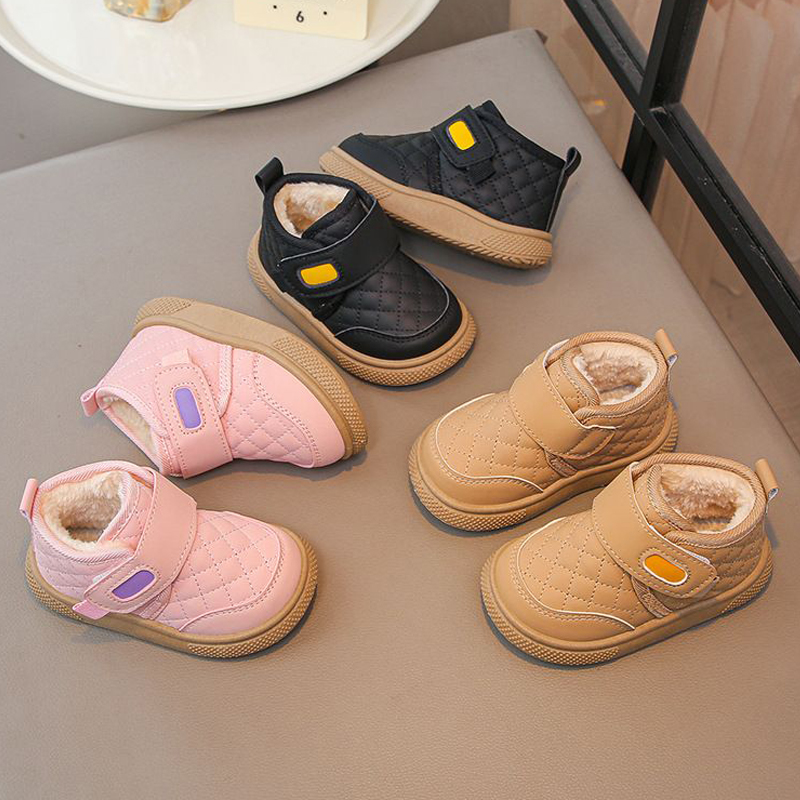 Waterproof Kids Girls Boys Snow Boots Children Outdoor Boots Kids Warm Plush Shoes Walkfashion Soft-soled Non-slip Infant Toddler Shoes Sizes 21 - 3