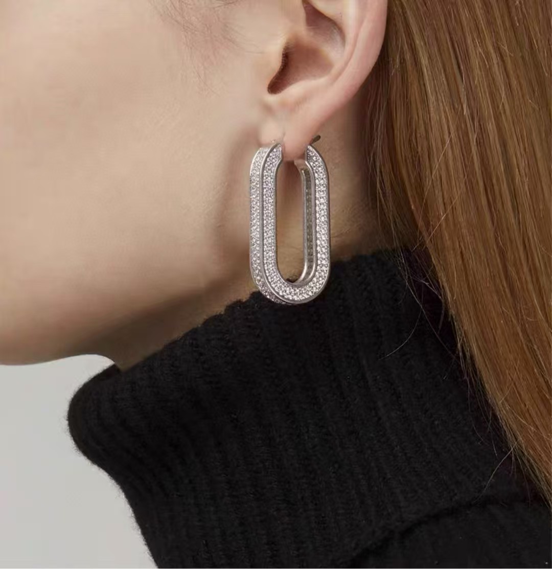 New Gold Earrings, Brass Letter Earrings, Women's Fashion Christmas Wedding Bridal Gifts, Designer Jewelry -58888