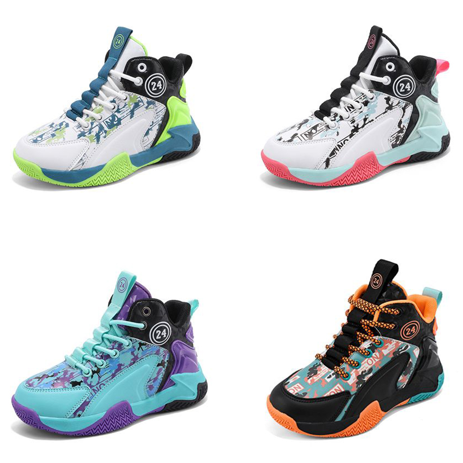 Hot Sale Kids Basketball Shoes Boys Sneakers Non-slip Child Trainesr Basketball Shoes Walkfashion Outdoor Children Youth Sport Shoes Size 31 - 40 W0