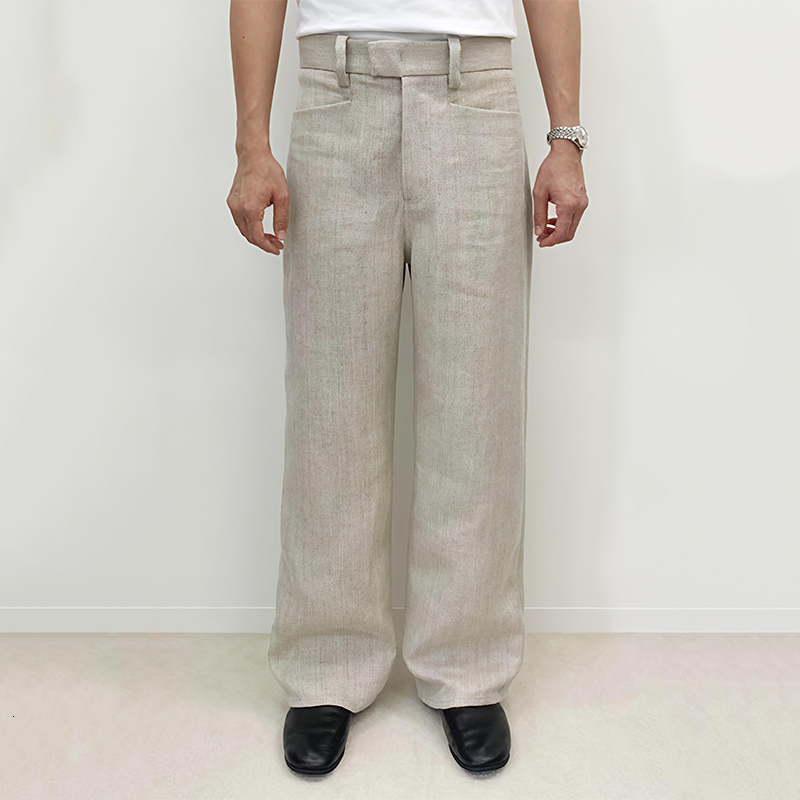 Men's Jeans Alternative Imitation Linen Texture K8 Magic Pants Kenijima Old Money Style Straight Draped Wide-Leg Pants