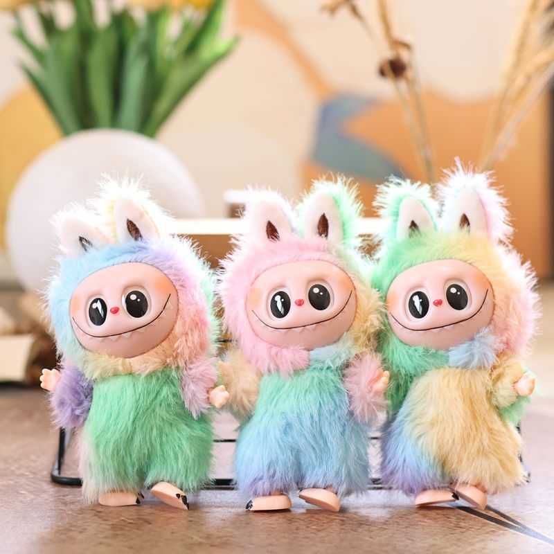 Cute Adorable Vinyl Rabbit Plush Toy Doll Iridescent Bunny Bag Pendant Keychain Doll L250820-image-1071924305