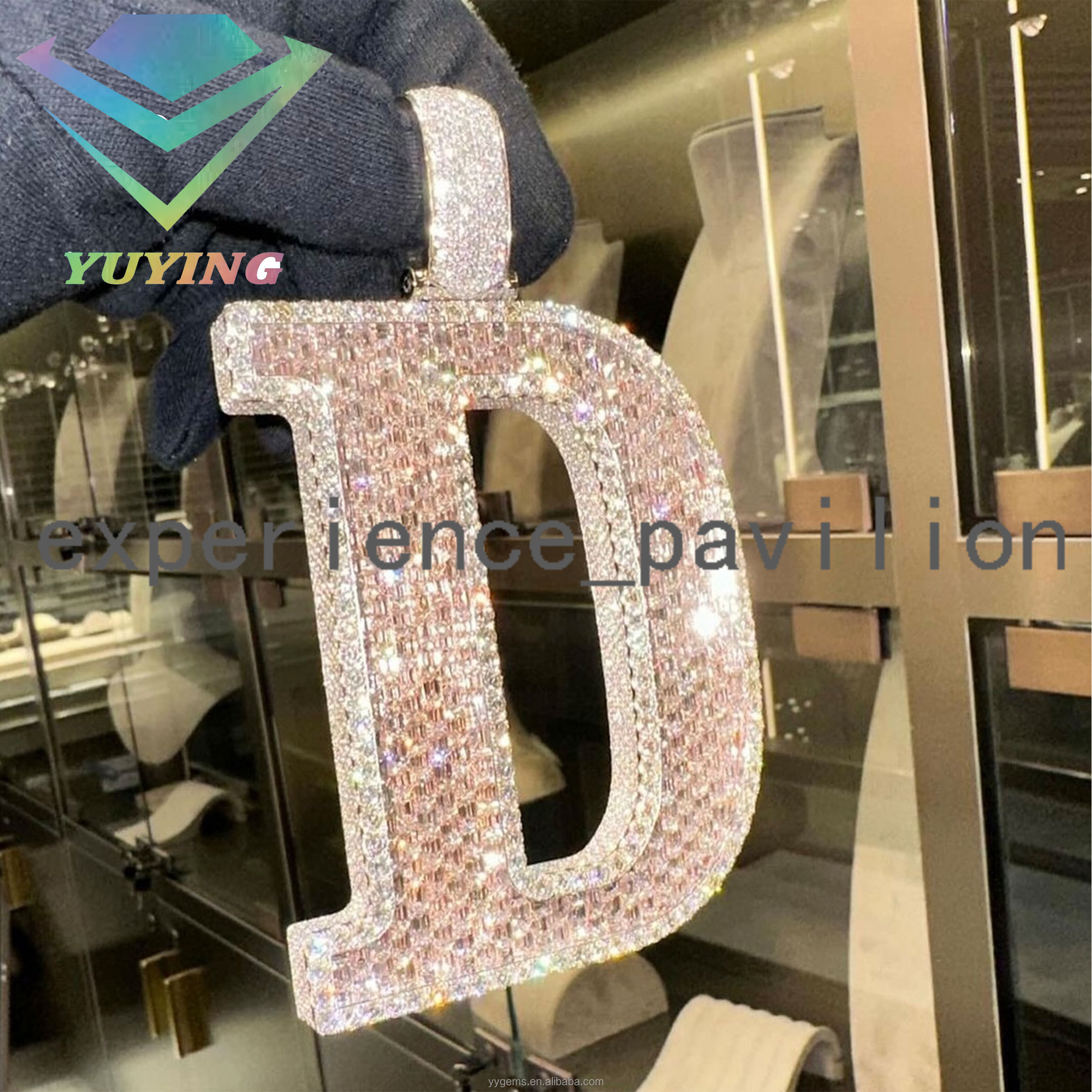 Hip Hop Iced Out Pendant 18K Gold Plated Pass Diamond Tester Moissanite 925 Sterling Silver Letter Pendant