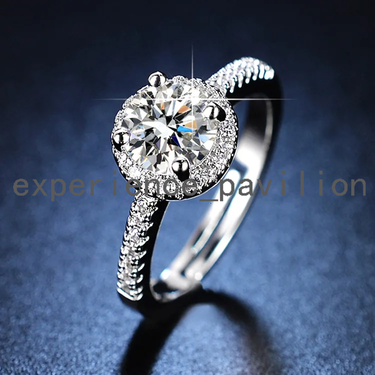 High Quality Vintage 925 Sterling Silver Fine Jewellery Wedding Engagement Rings 1Ct 2Ct Moissanite moissanite Diamonds for Gift