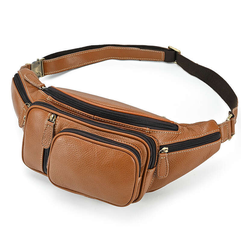 Genuine Waist Outdoor Casual Top Layer Cowhide Crossbody Chest Oil Wax Leather Multifunctional Men's Bag