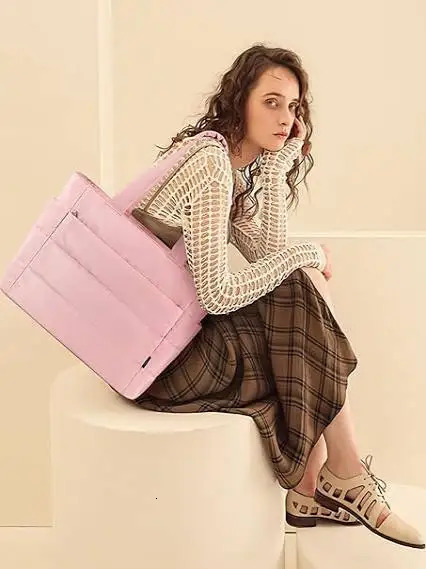 Ladies Lightweight Tote Bag Laptop Bag Crossbody Casual Handbag Single oulder Bag Sli Nylon Fabric Square ape 250814
