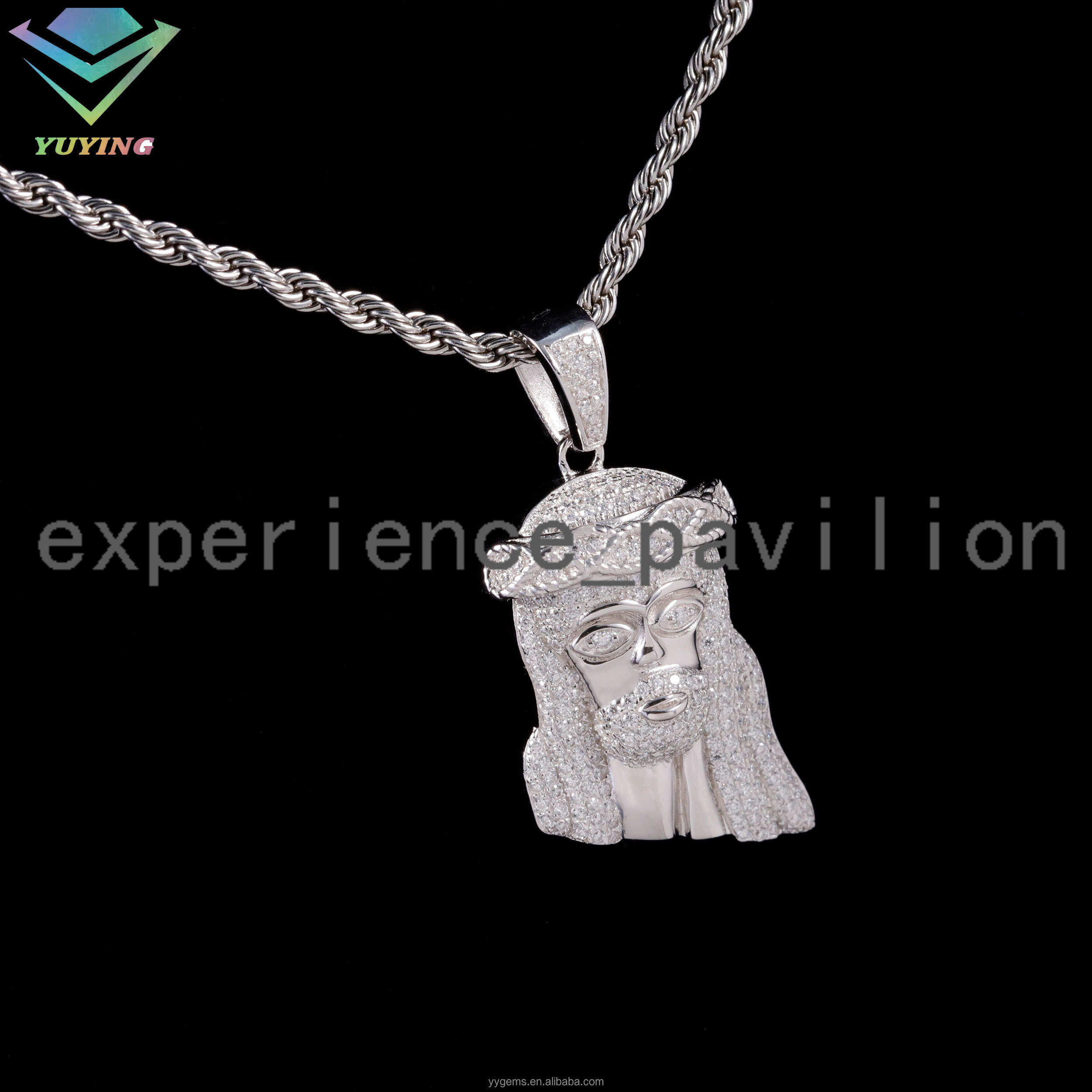 100% Pass Tester Moissanite Jesus Pendant Fine Jewelry S925 Silver White Gold Plated VVS Moissanite Jesus Pendant