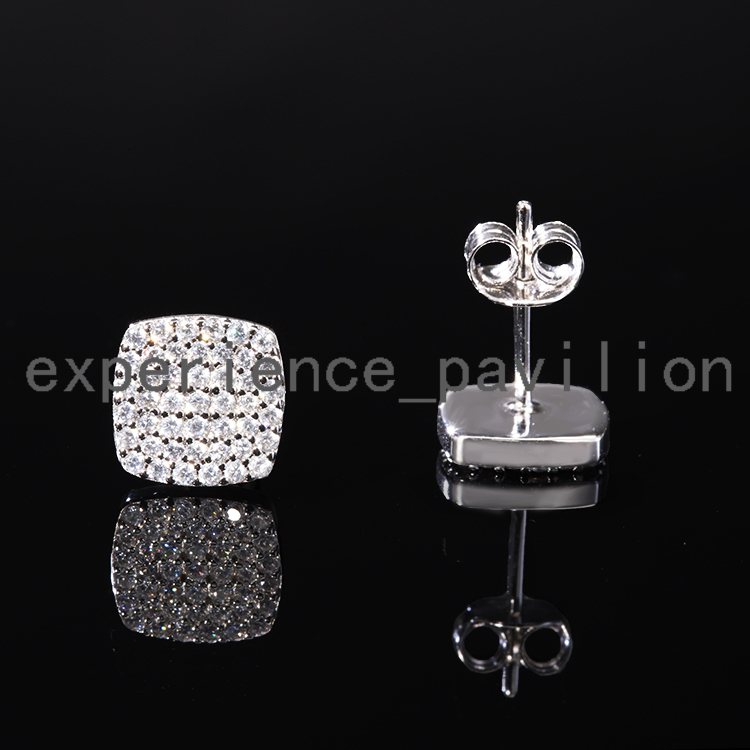 Boucles d'oreilles de bijoux de mode S925 Silver avec Iced Out Moissanite Diamond Fine Womens Stud Wholesale Prix