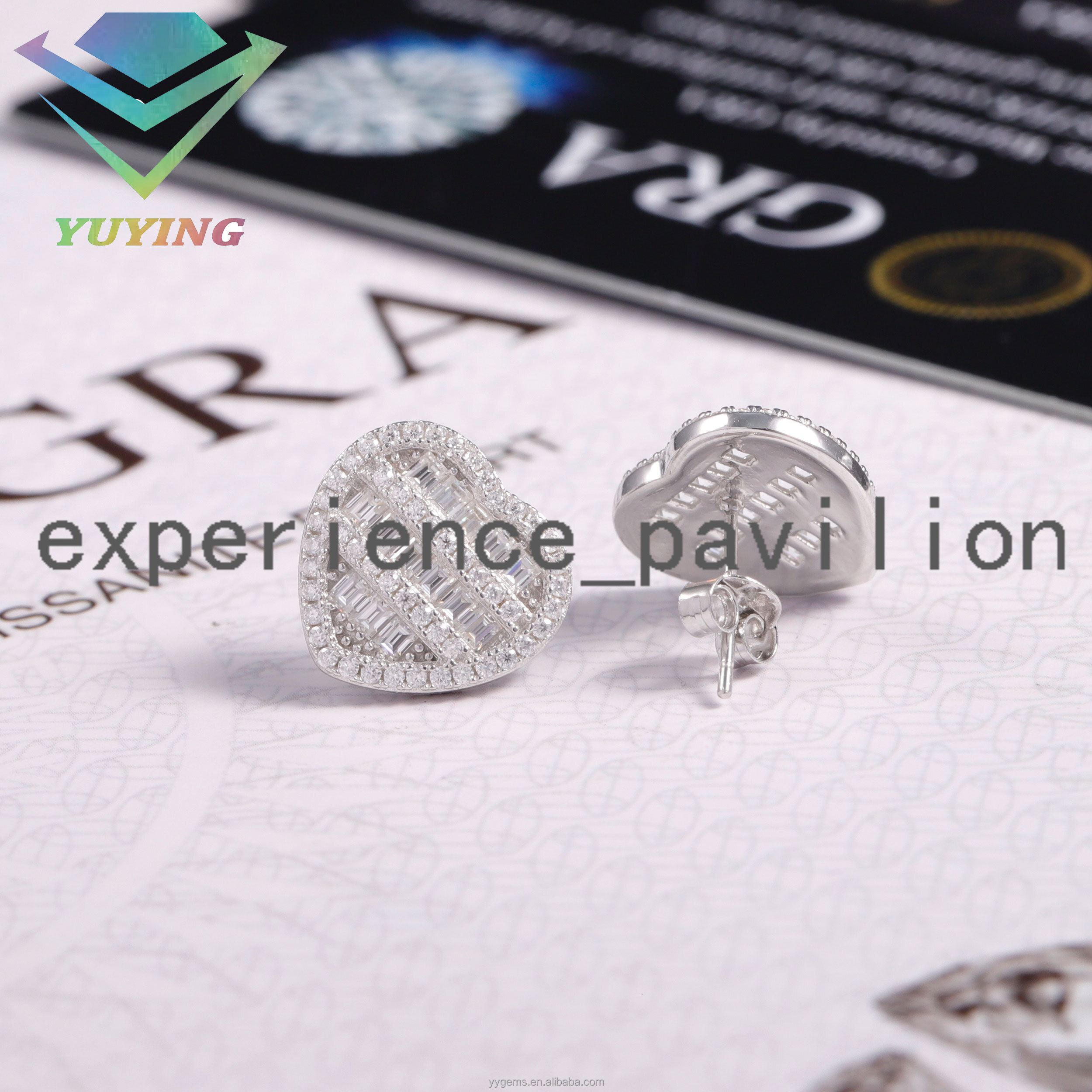 New Arrivals Earring Collections Iced Out baguette Moissanite S925 Silver White Gold Plated Fashion Jewelry Stud Earrings