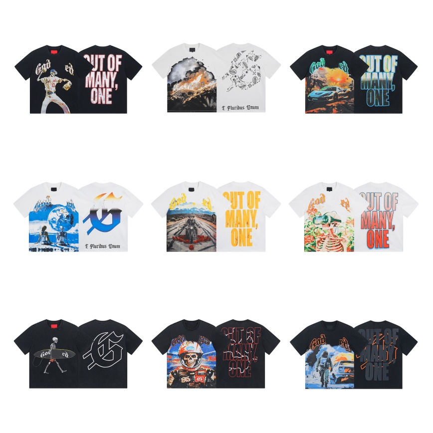 Designer T-shirt Mens T-shirts manches de peinture en spray de mode de haute qualité