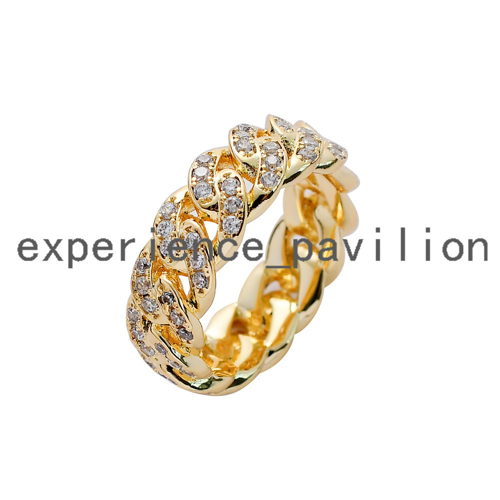 Fashion Jewelry Gold Plated 925 Silver Mans Moissanite Diamond Hiphop Jewelry Ring
