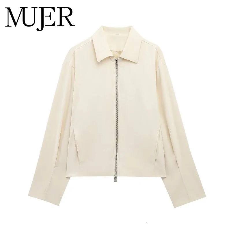 MUJER Zip Bomber Jackets for Women Oversized Varsity Womens Summer Casual Overcoat Female in Coats and 250820