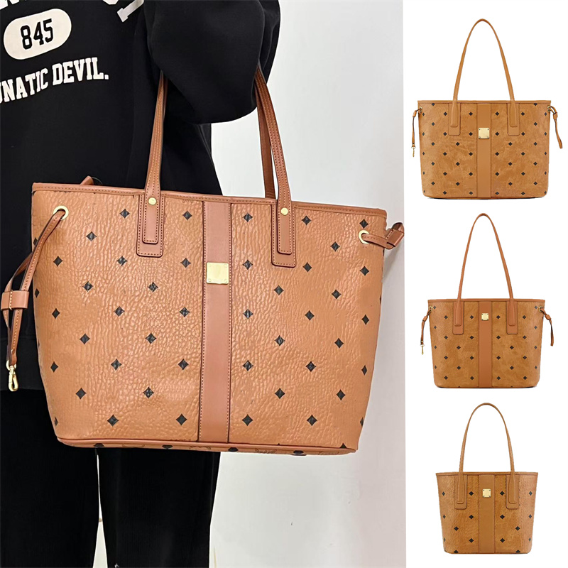Top quality designer bag for Womens leather double-sided Shopping Bags Luxury handbags high capacity Liz tote bag Vintage travel mother bag crossbod