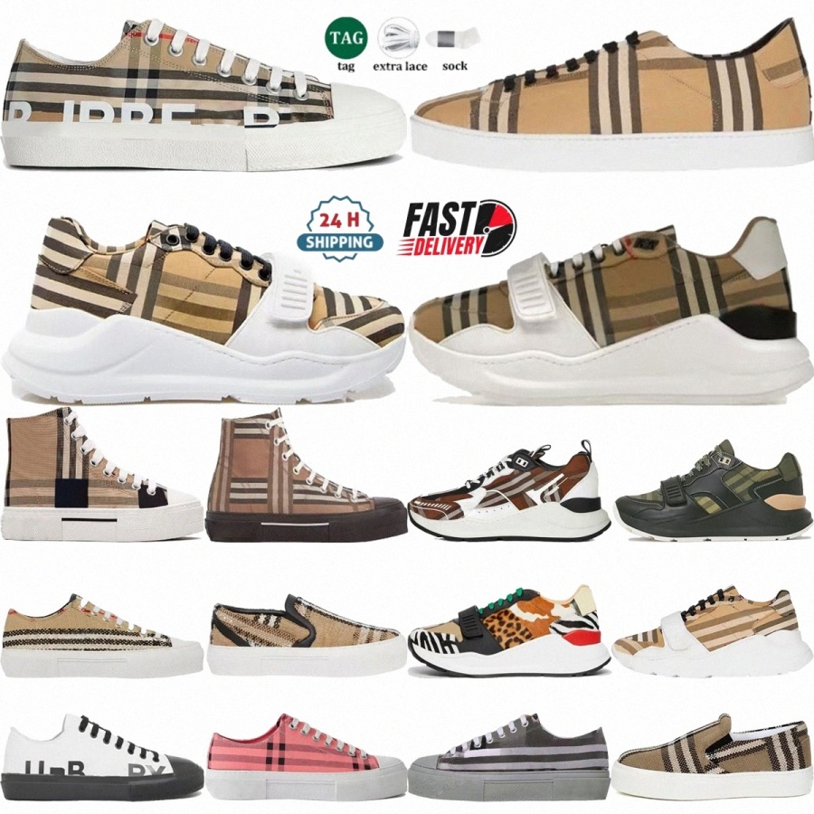 vintage ramsey Designer sports shoes luxury men Check leather canvas Striped checkered sports shoes women Regis cotton Designer Fashion motion Casua