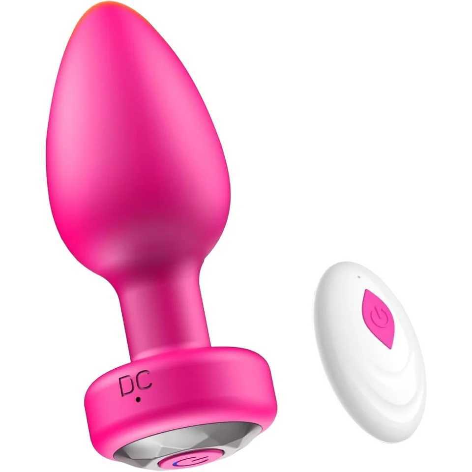 Vente chaude Anal Toy Toy Rose Vibrateur pour femmes Remote Control Butt Plug 10 Modes Vibrant Stimulateur de silicone de masseur de la prostate