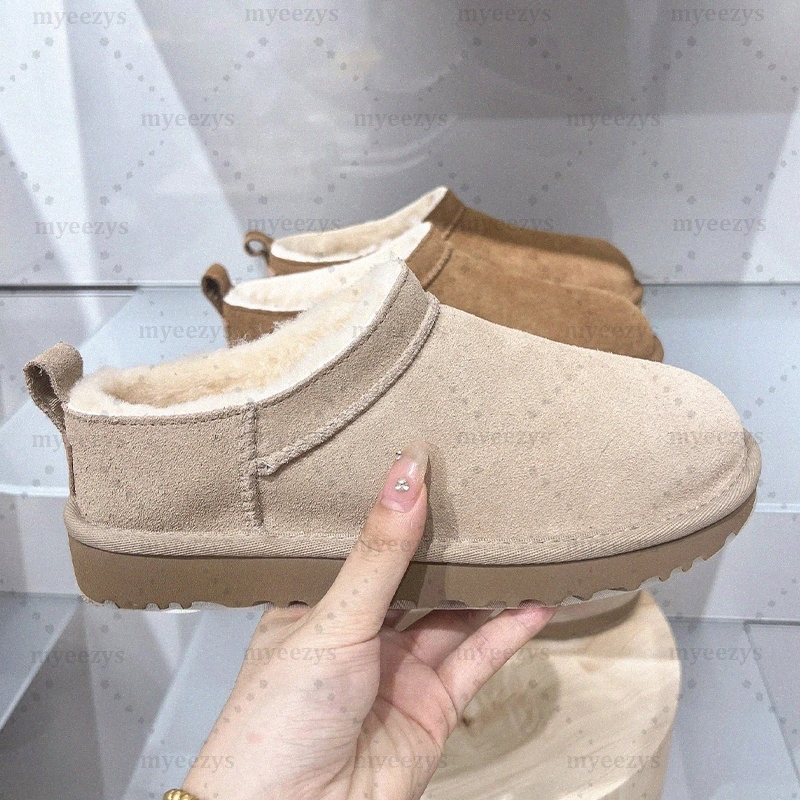Designer Classic Micro Boots Snow Boot Ultra Mini Winter Ankle Short Women Men Fur Sheepskin Tasman Tazz Chestnut Sand Black Rocky Oak Boot e2jh#