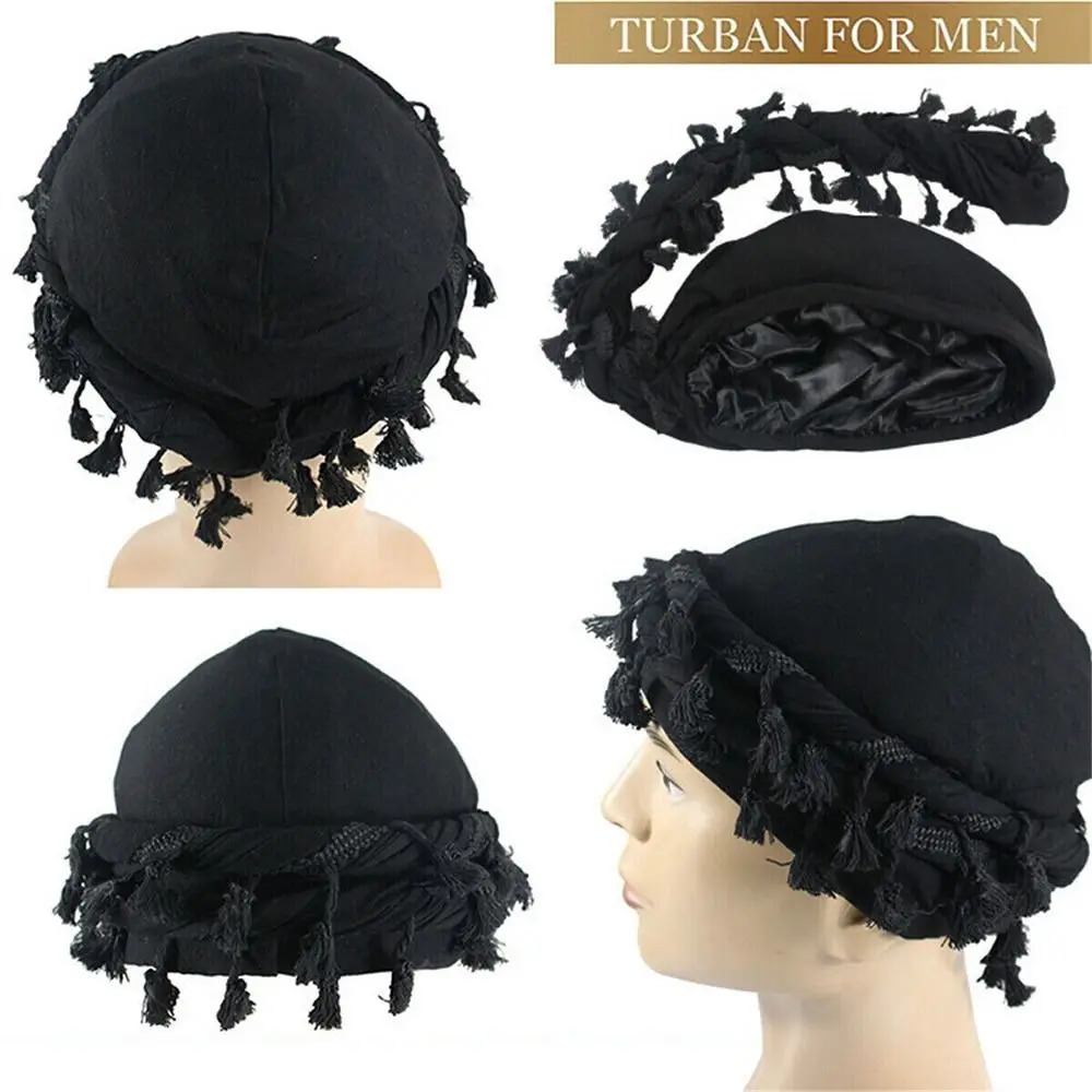 Turban Durag for Men Unisex Satin Silk Lined Elastic Turban Head Wrap Head Scarf 250818