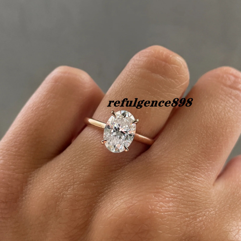 Customizable 1CT 2CT 3CT 14K 18K Gold IGI Certified VS1 Lab Diamonds Womens Solitaire Engagement Wedding Ring Gift