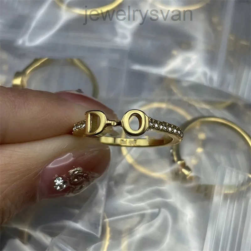 Diamond Ring Women Letter designer rings Luxury gift high quality 18K Gold rings Stainless rings for wedding party titanium ring #321