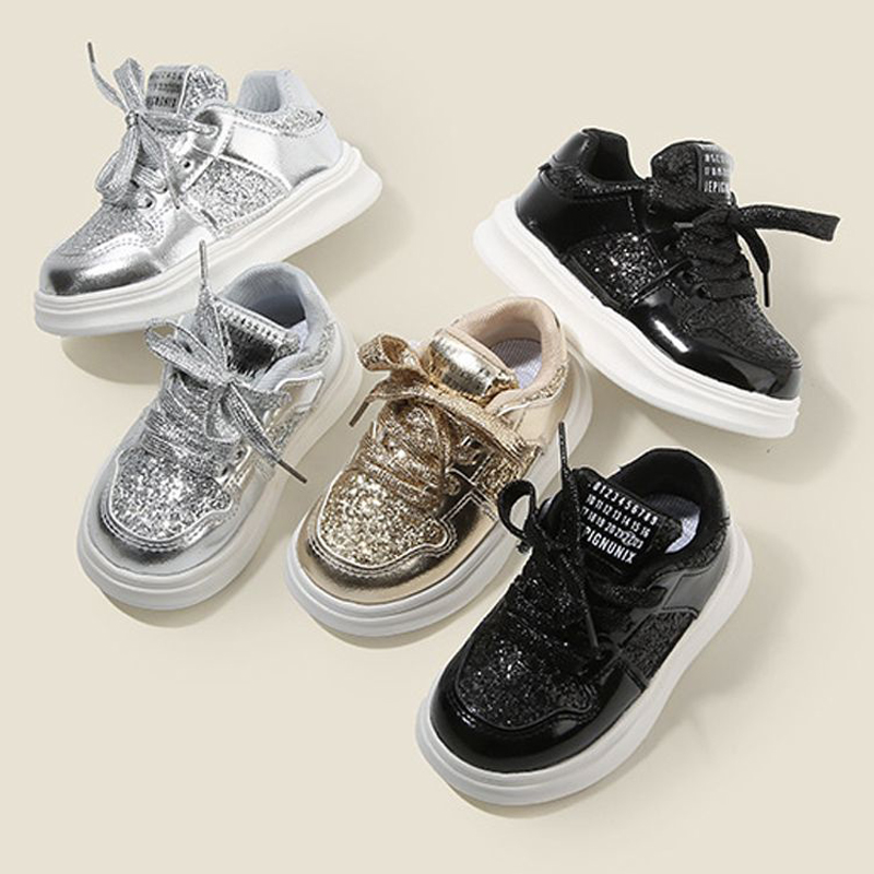 Kids Shoes Spring Autumn Toddler Girls Running Sport Sneakers Baby Children Boys Shoes Walkfashion Casual Flats Glitter Soft Sole Size 21 - 30 W0534