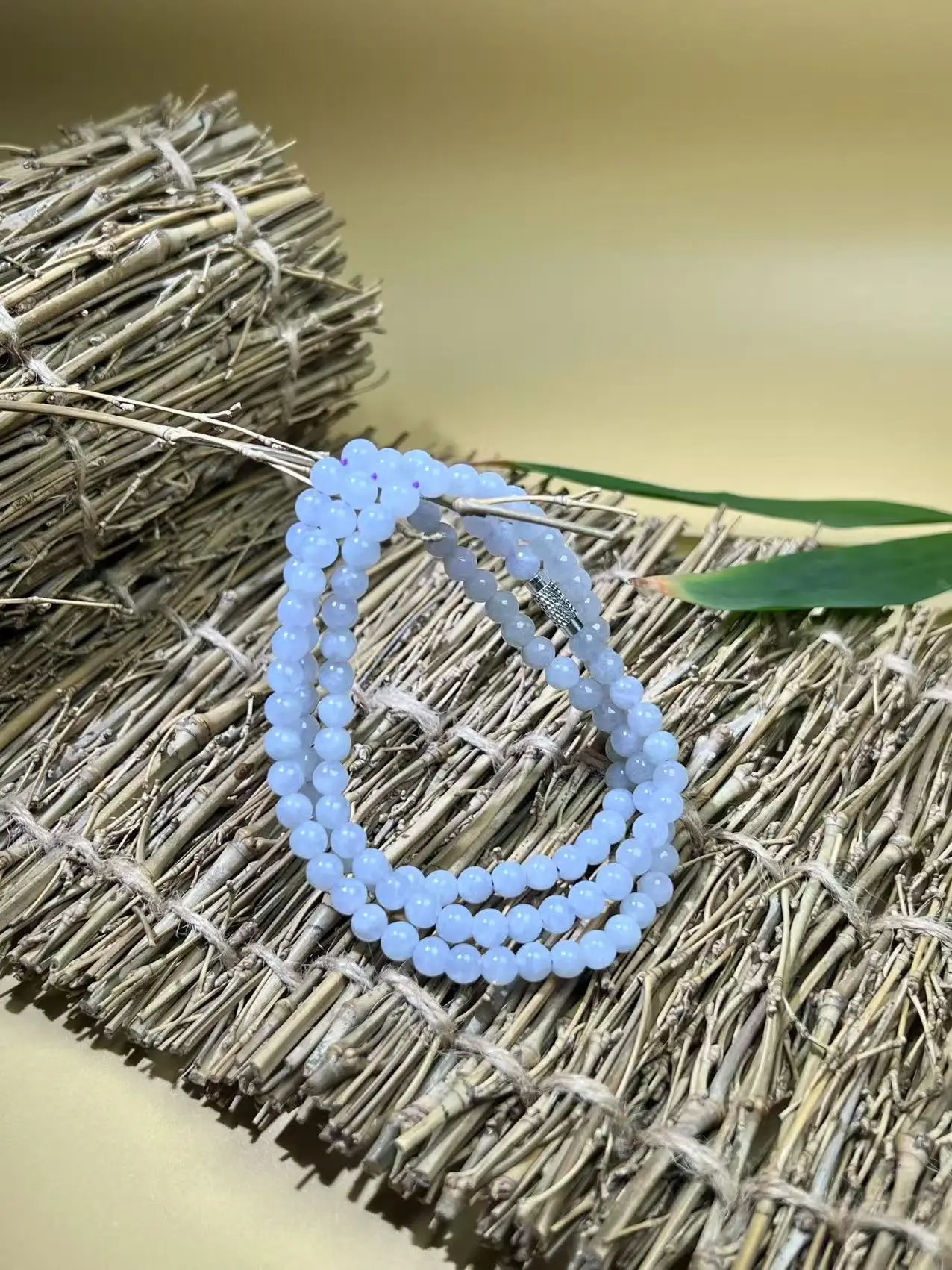 Type birman naturel A Jade Lavender 5,5 mm Perles Bracelet 40 cm Longueur Collier Gift For Women Hommes - S Articles250812